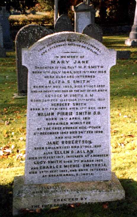 Grave of the Smith family at Keig