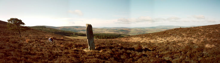 Panorama showing Luath's stone