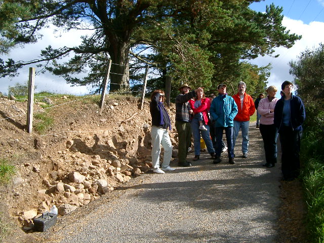 Lumsden locals view the Queenie Brae cairn