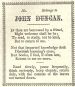 Label from a book belonging to John Duncan